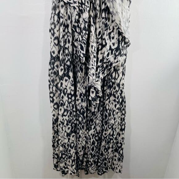 Anthropologie Black White Ikat Animal Print Strappy Mini Dress XS Oversized - Picture 13 of 16